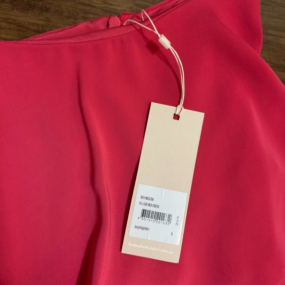 NWT Keepsake Pink No Love Midi Dress - size S - Picture 3 of 6
